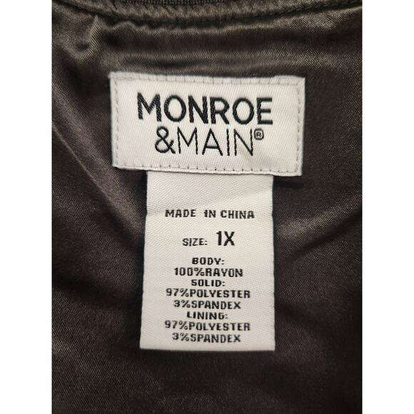 Monroe & Main Satin Floral Crane Bird Long Sleeve Bomber Jacket Plus Size 1X - Picture 5 of 5